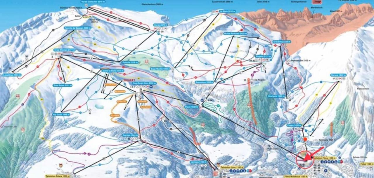 Ferienwohnung 3,5 Zimmer Direkt An Ski- Und Bikepiste Flims Buitenkant foto